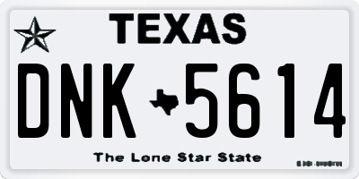 TX license plate DNK5614