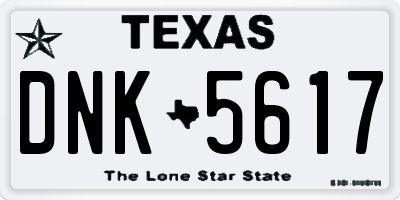 TX license plate DNK5617
