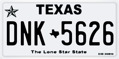 TX license plate DNK5626