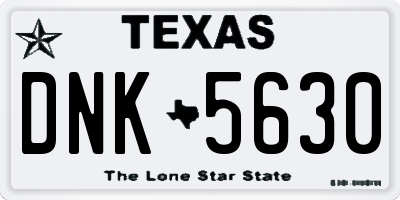 TX license plate DNK5630