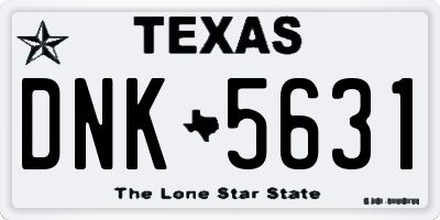 TX license plate DNK5631