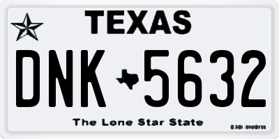 TX license plate DNK5632