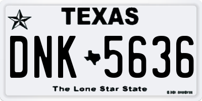 TX license plate DNK5636