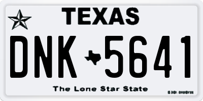 TX license plate DNK5641