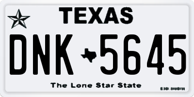 TX license plate DNK5645