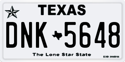 TX license plate DNK5648