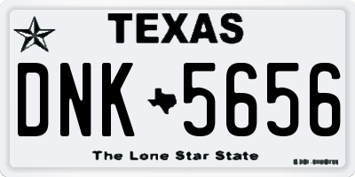 TX license plate DNK5656