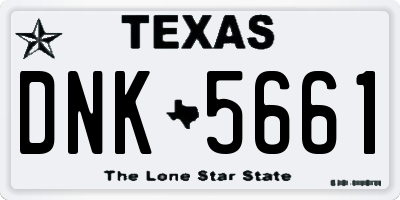 TX license plate DNK5661