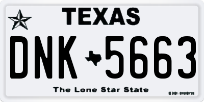 TX license plate DNK5663