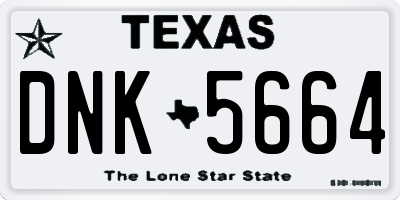 TX license plate DNK5664