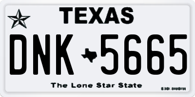 TX license plate DNK5665