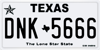 TX license plate DNK5666
