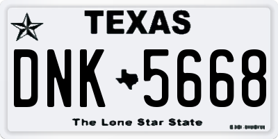 TX license plate DNK5668