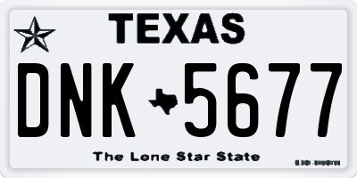 TX license plate DNK5677