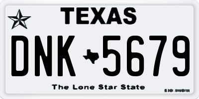 TX license plate DNK5679