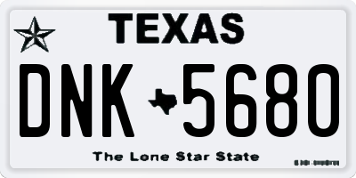 TX license plate DNK5680