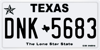 TX license plate DNK5683