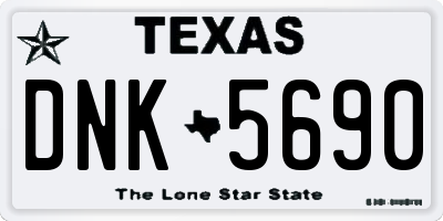 TX license plate DNK5690