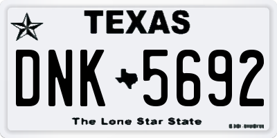 TX license plate DNK5692
