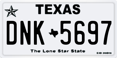 TX license plate DNK5697