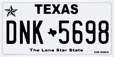 TX license plate DNK5698