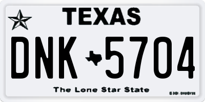 TX license plate DNK5704