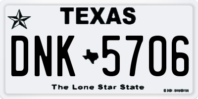 TX license plate DNK5706