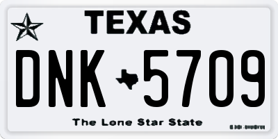 TX license plate DNK5709
