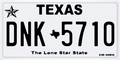 TX license plate DNK5710