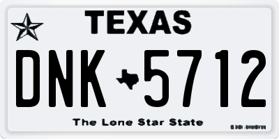 TX license plate DNK5712