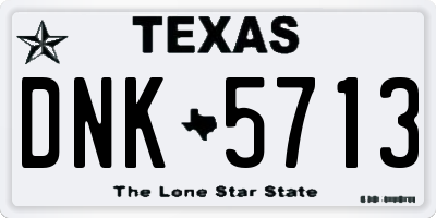 TX license plate DNK5713