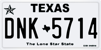 TX license plate DNK5714