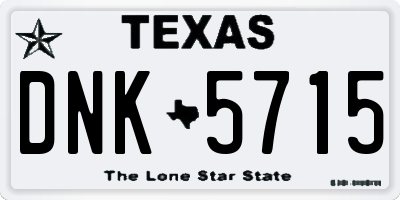 TX license plate DNK5715