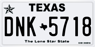 TX license plate DNK5718