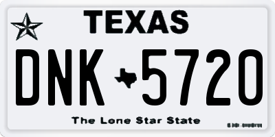 TX license plate DNK5720