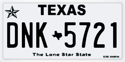 TX license plate DNK5721