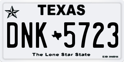TX license plate DNK5723
