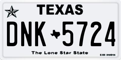 TX license plate DNK5724