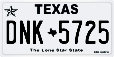 TX license plate DNK5725