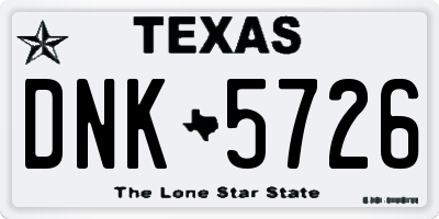 TX license plate DNK5726