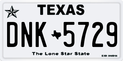 TX license plate DNK5729