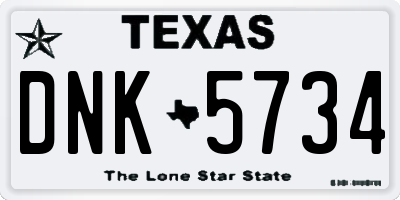 TX license plate DNK5734