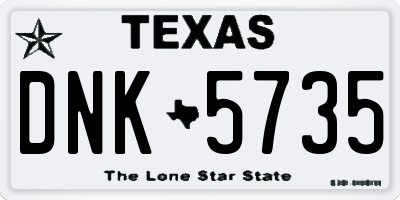TX license plate DNK5735