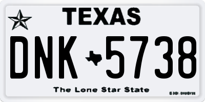 TX license plate DNK5738