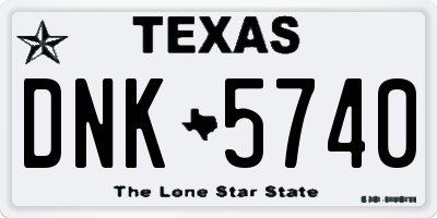 TX license plate DNK5740