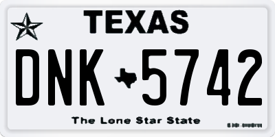 TX license plate DNK5742