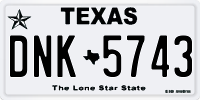 TX license plate DNK5743