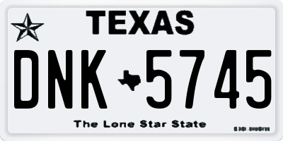 TX license plate DNK5745