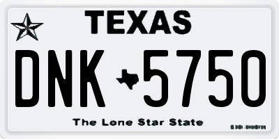 TX license plate DNK5750