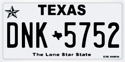 TX license plate DNK5752